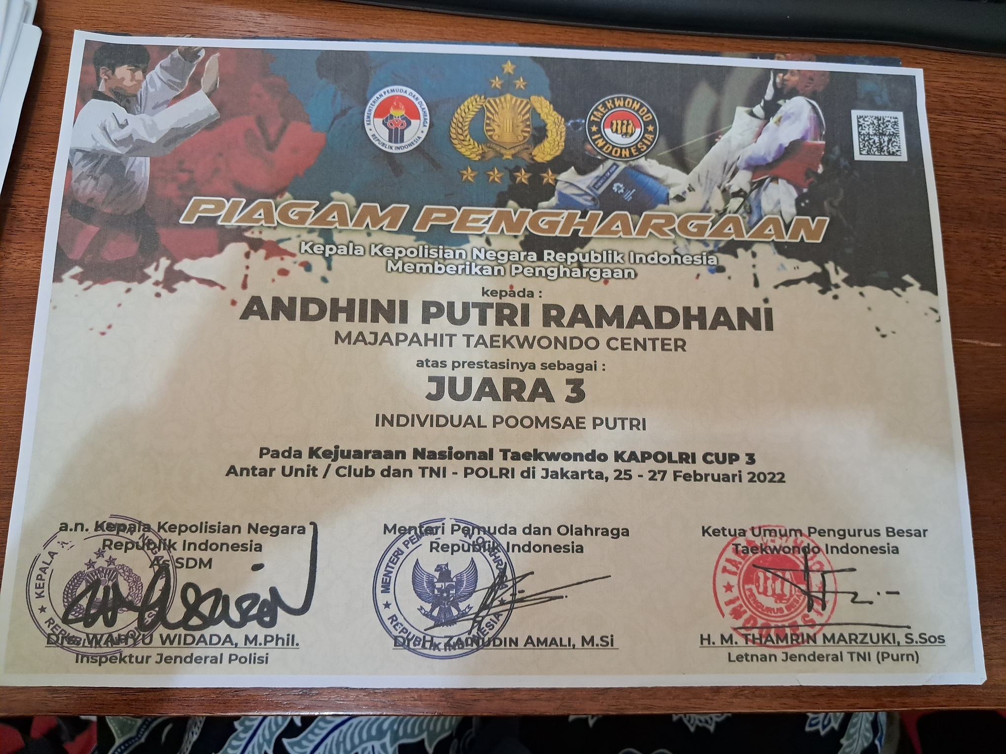 KEJUARAAN NASIONAL TAEKWONDO KAPOLRI CUP 3