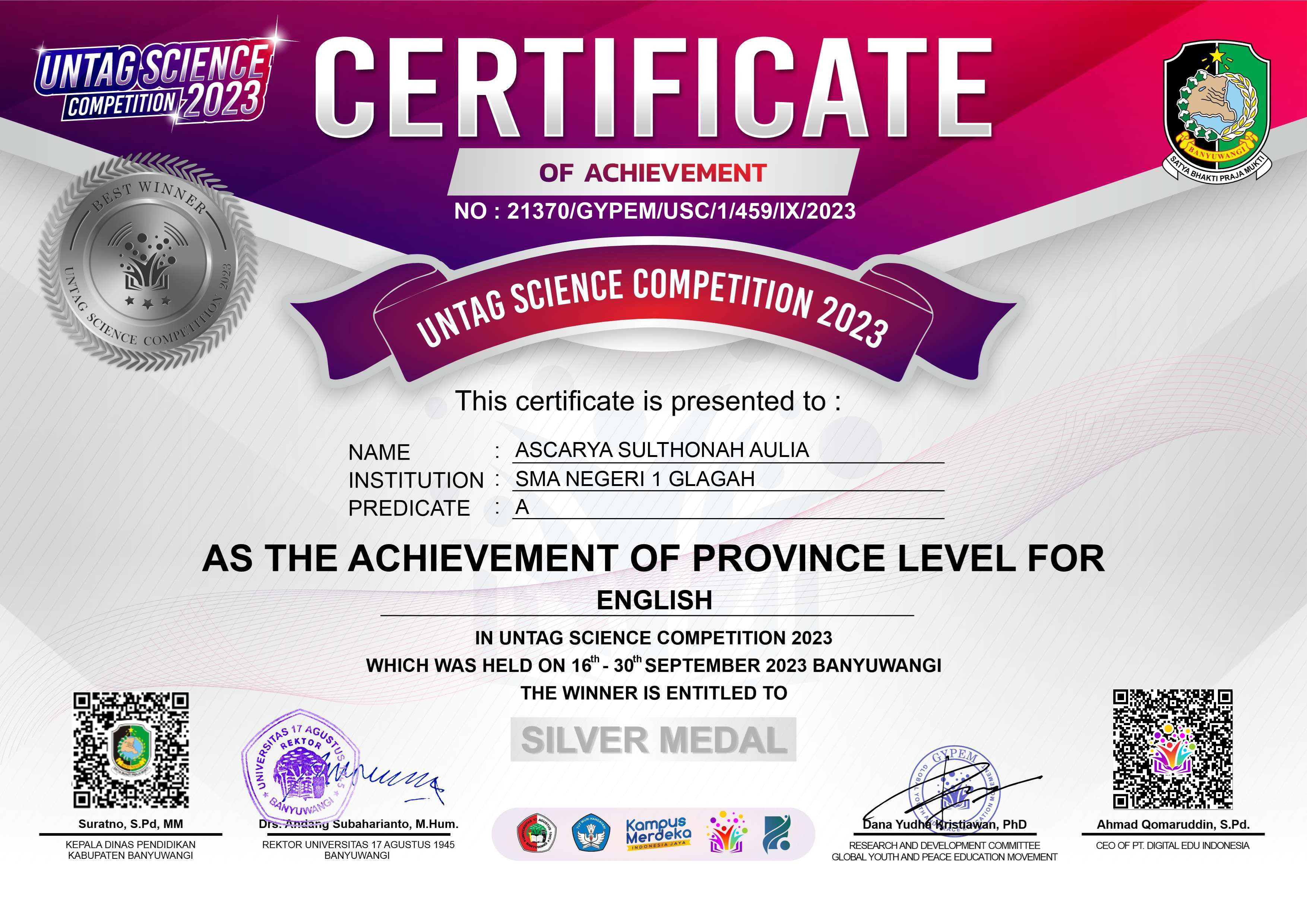 UNTAG SCIENCE COMPETITION