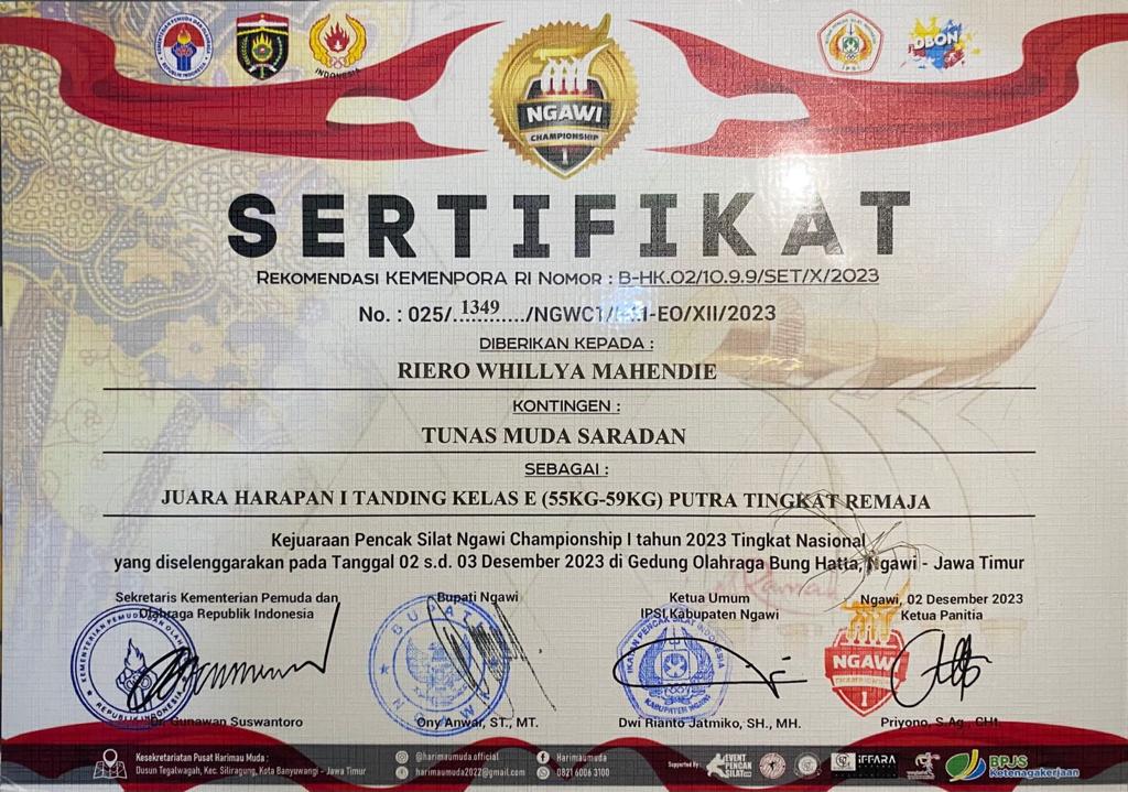 KEJUARAAN PENCAK SILAT NGAWI CHAMPIONSHIP 1