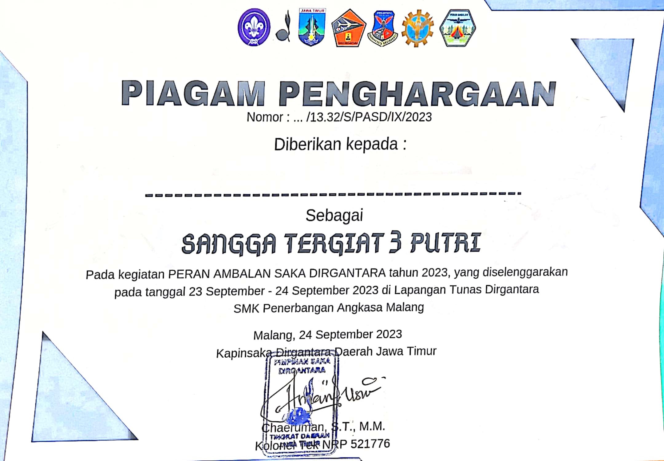 SANGGA TERGIAT PUTRI