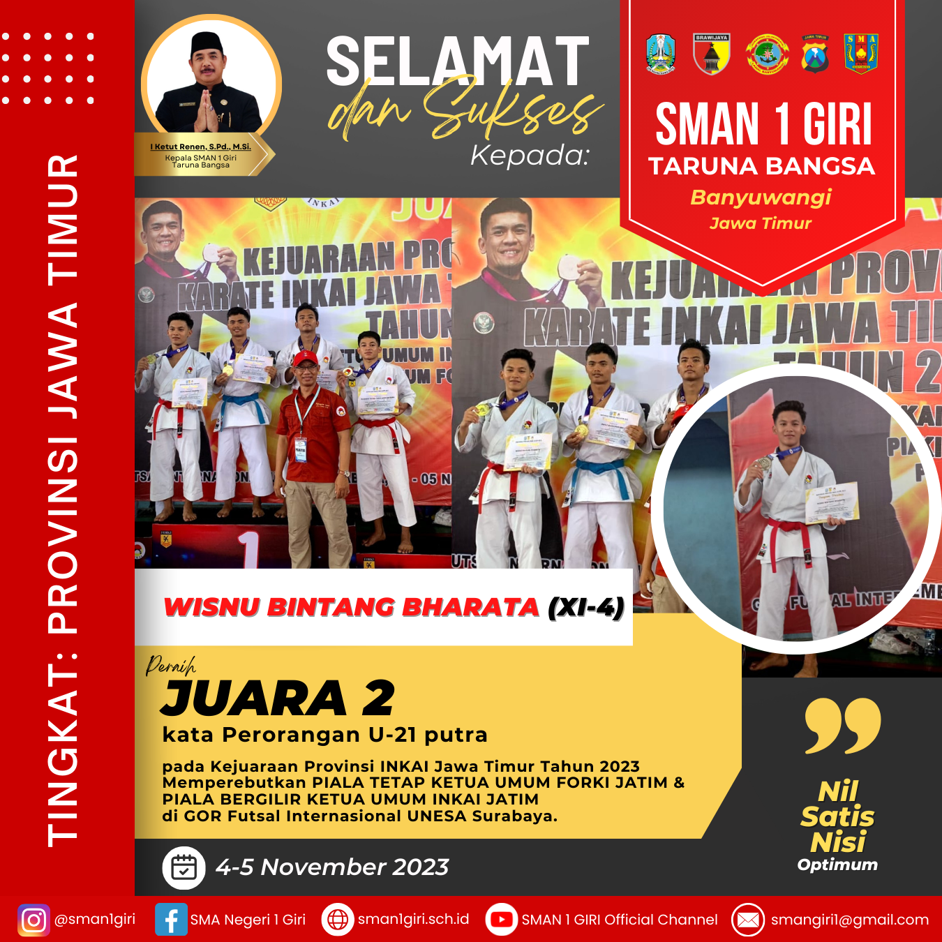 Kata Perorangan U-21 Putra pada Kejuaraan Provinsi INKAI Jatim  Tahun 2023 