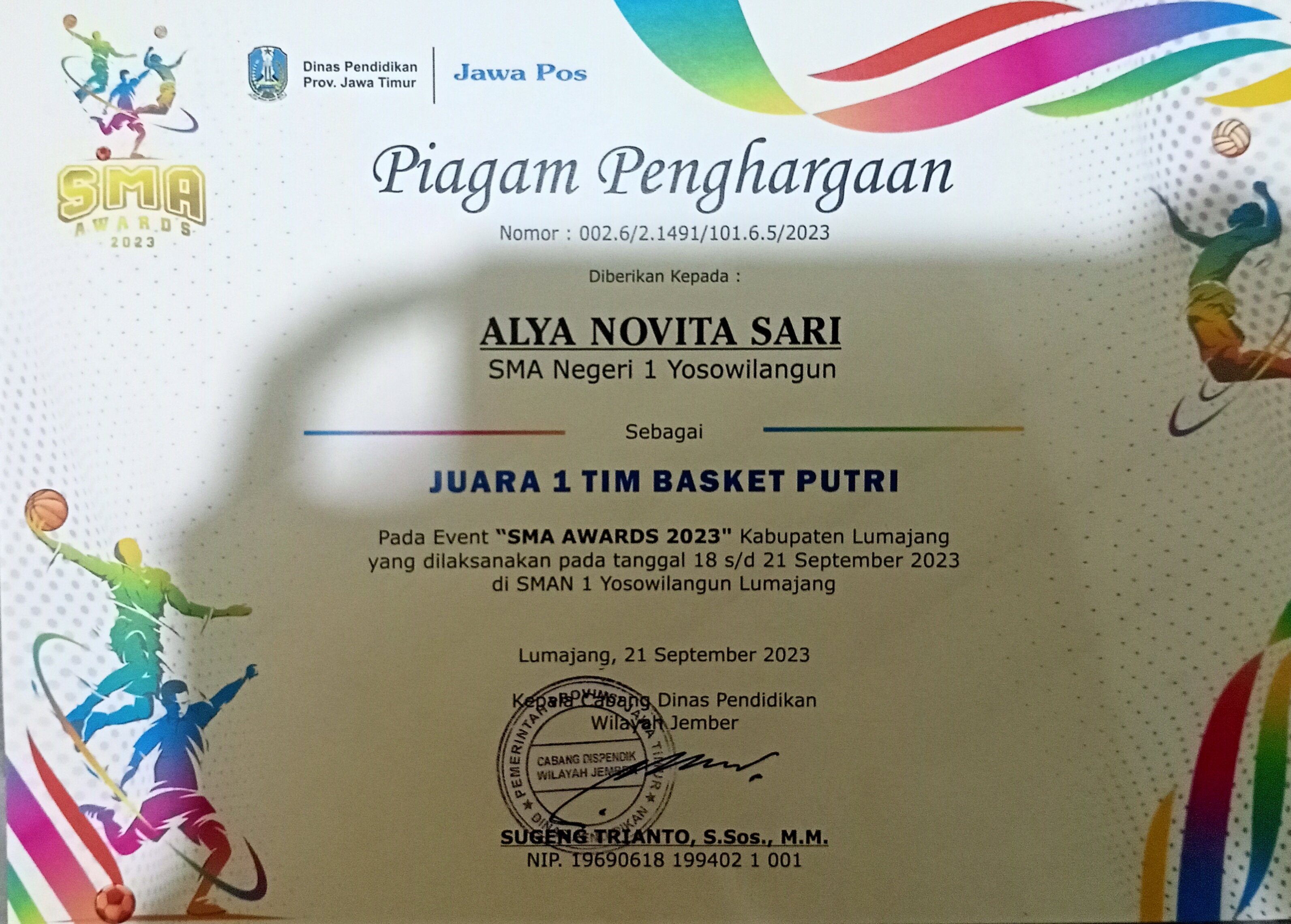 SMA AWARDS 2023 BASKET PUTRI