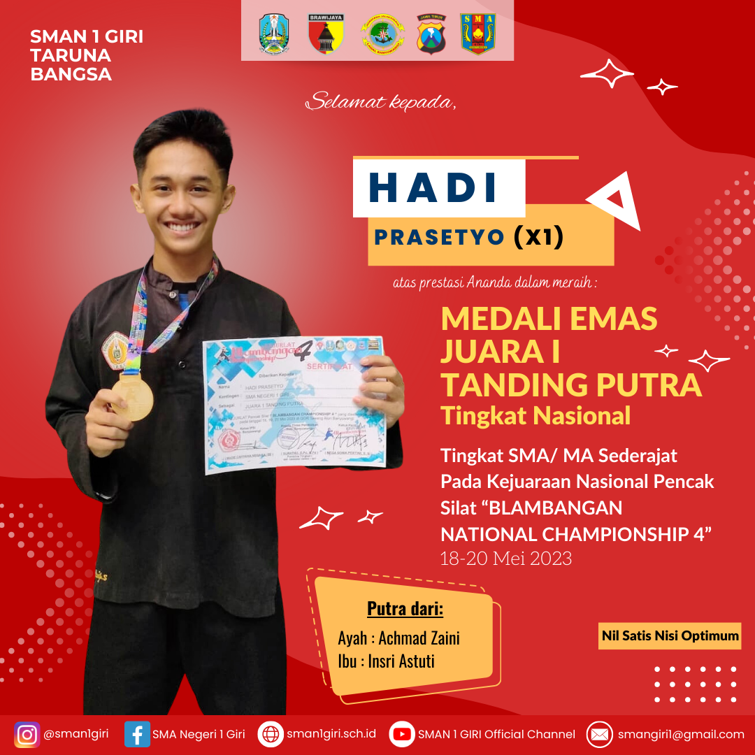 MEDALI EMAS JUARA 1 PENCAK SILAT