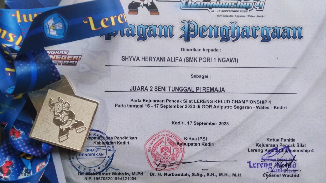 Kejuaraan Pencak Silat LERENG GUNUNG KELUD CHAMPIONSHIP 4 tahun 2023 Kategori Seni Tunggal PI Remaja