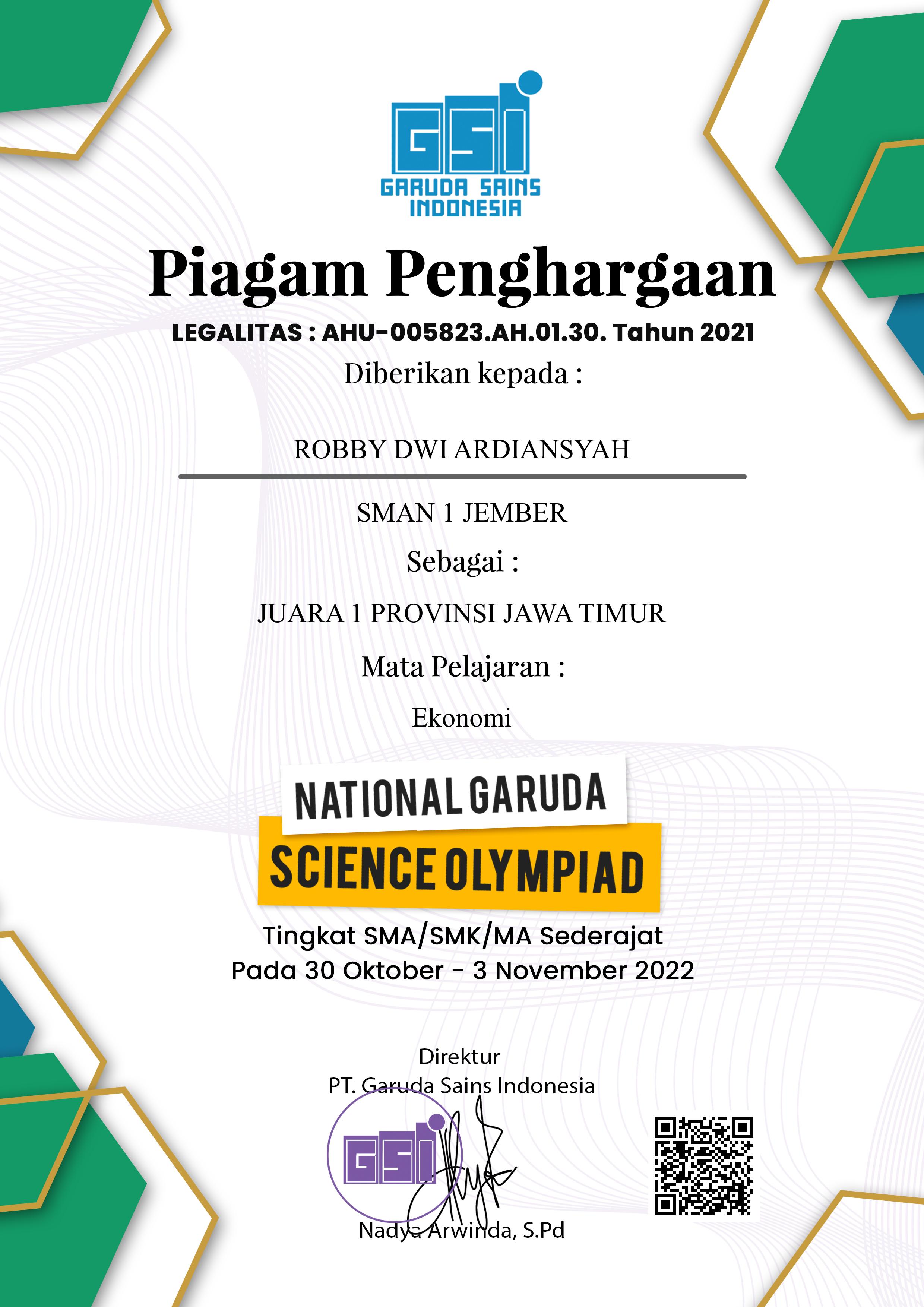 National Garuda Science Olympiad - Ekonomi