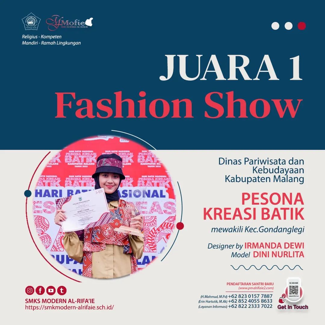 Juara 1 Lomba Fashion Show Hari Batik Nasional Kabupaten Malang