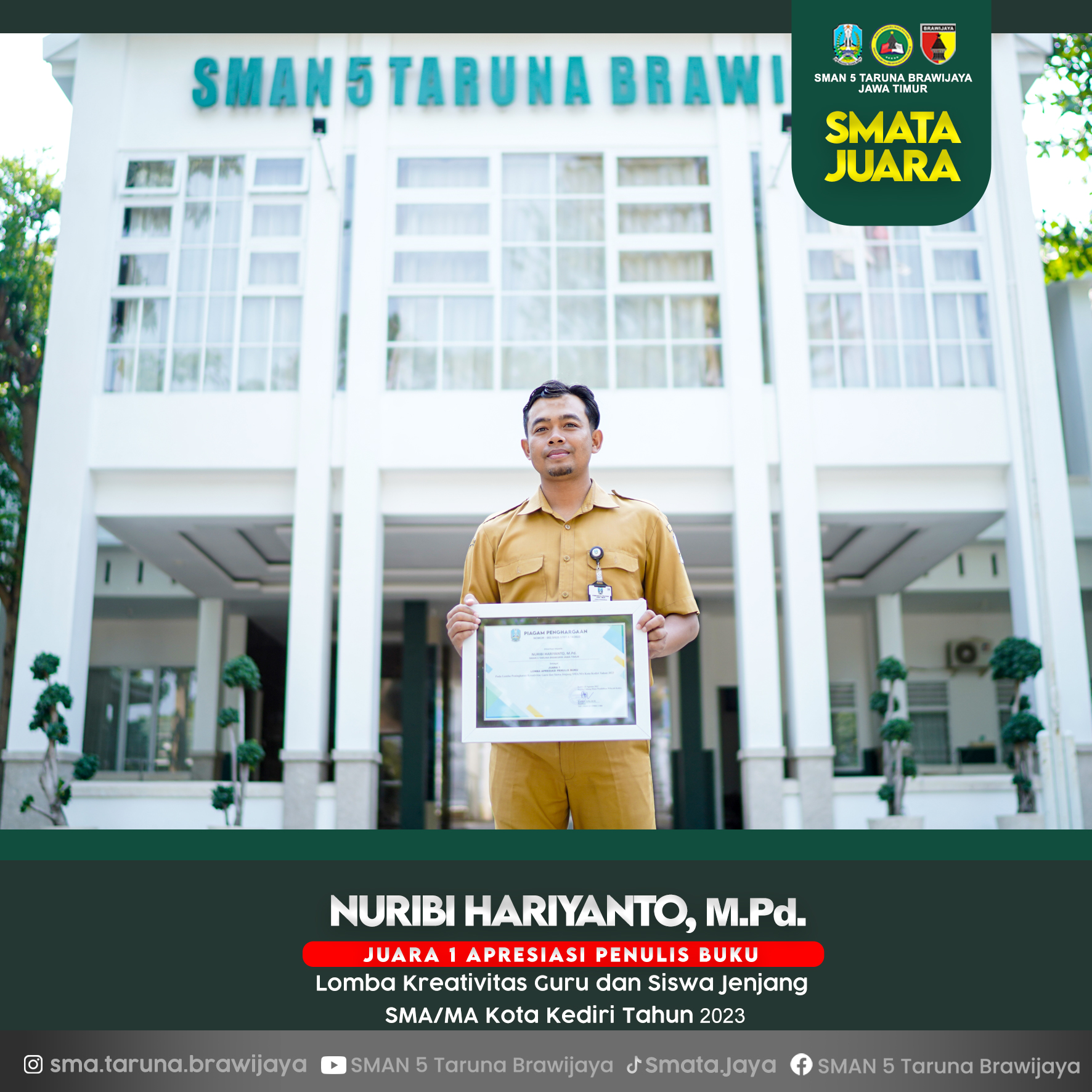 Juara 1 Apresiasi Penulis Buku Lomba Kreativitas Siswa dan Guru Tahun 2023