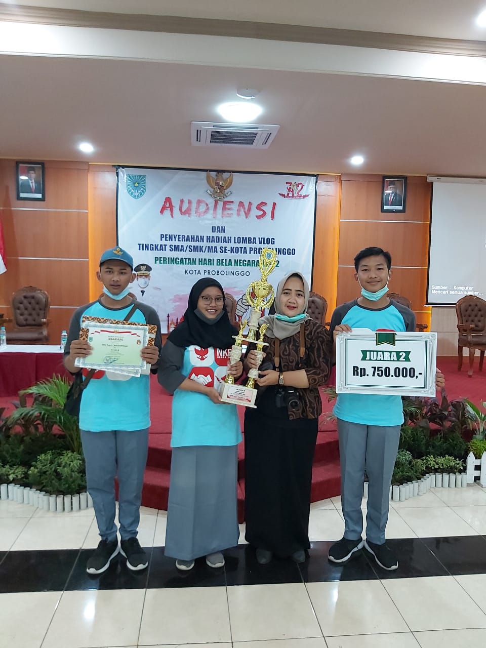 Juara 2 Lomba Vlog Bela Negara dalam rangka Memperingati Hari Bela Negara tingkat SMA/SMK/MA/MK se-Kota Probolinggo