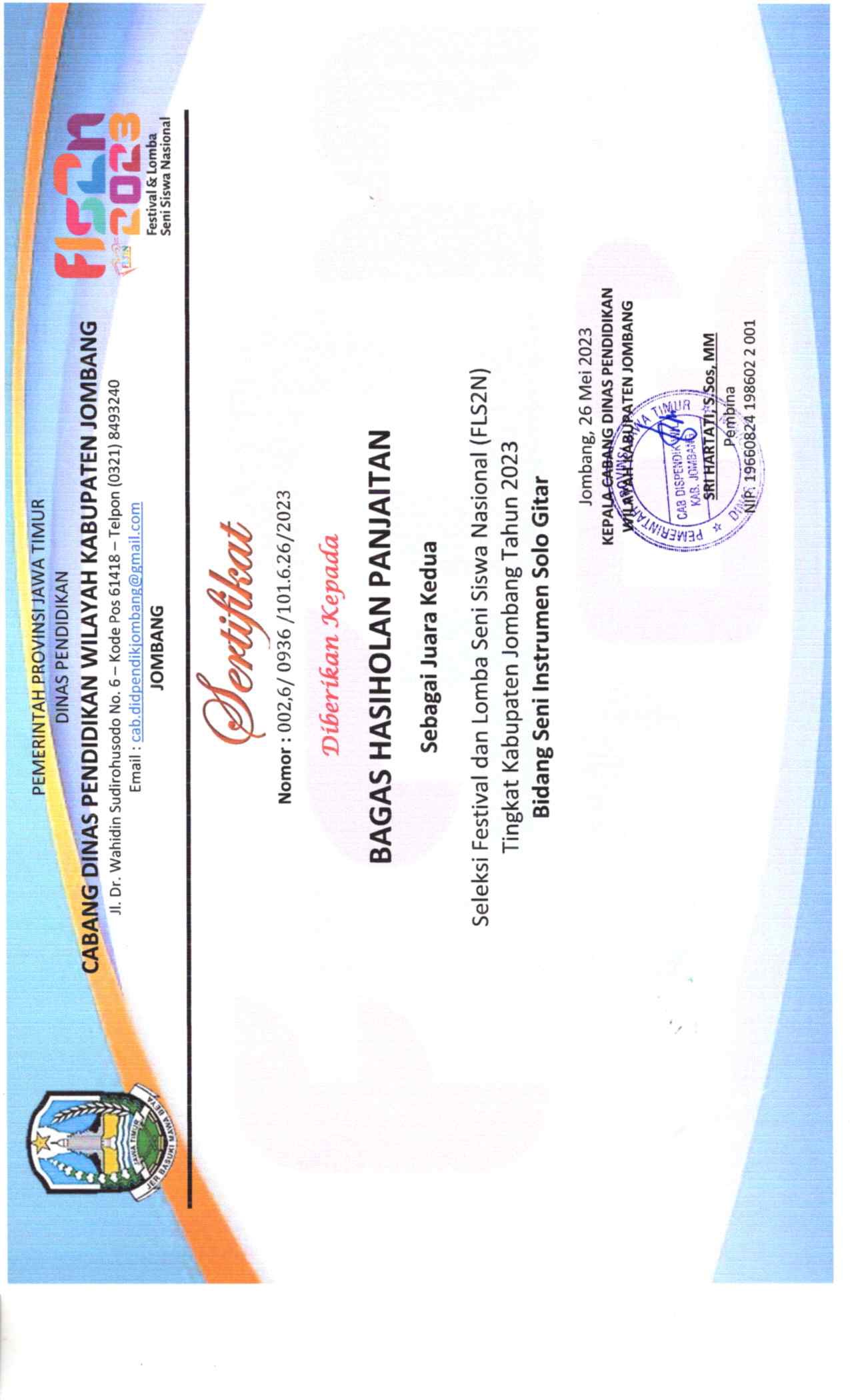 FLS2N 2023 BIDANG SENI INSTRUMEN SOLO GITAR