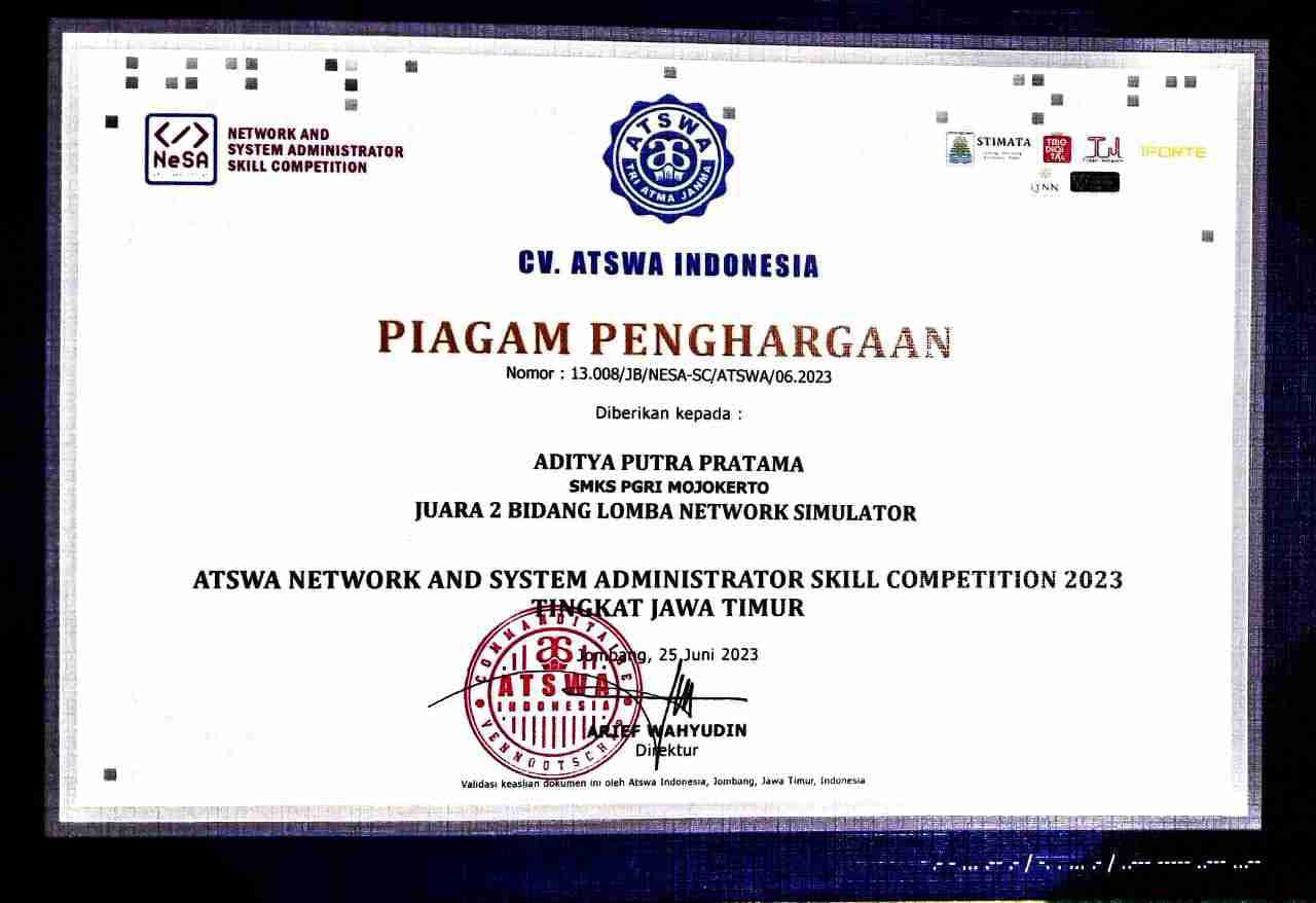 ATSWA NETWORK SYSTEM ADMINISTRATOR SKILL COMPETITION 