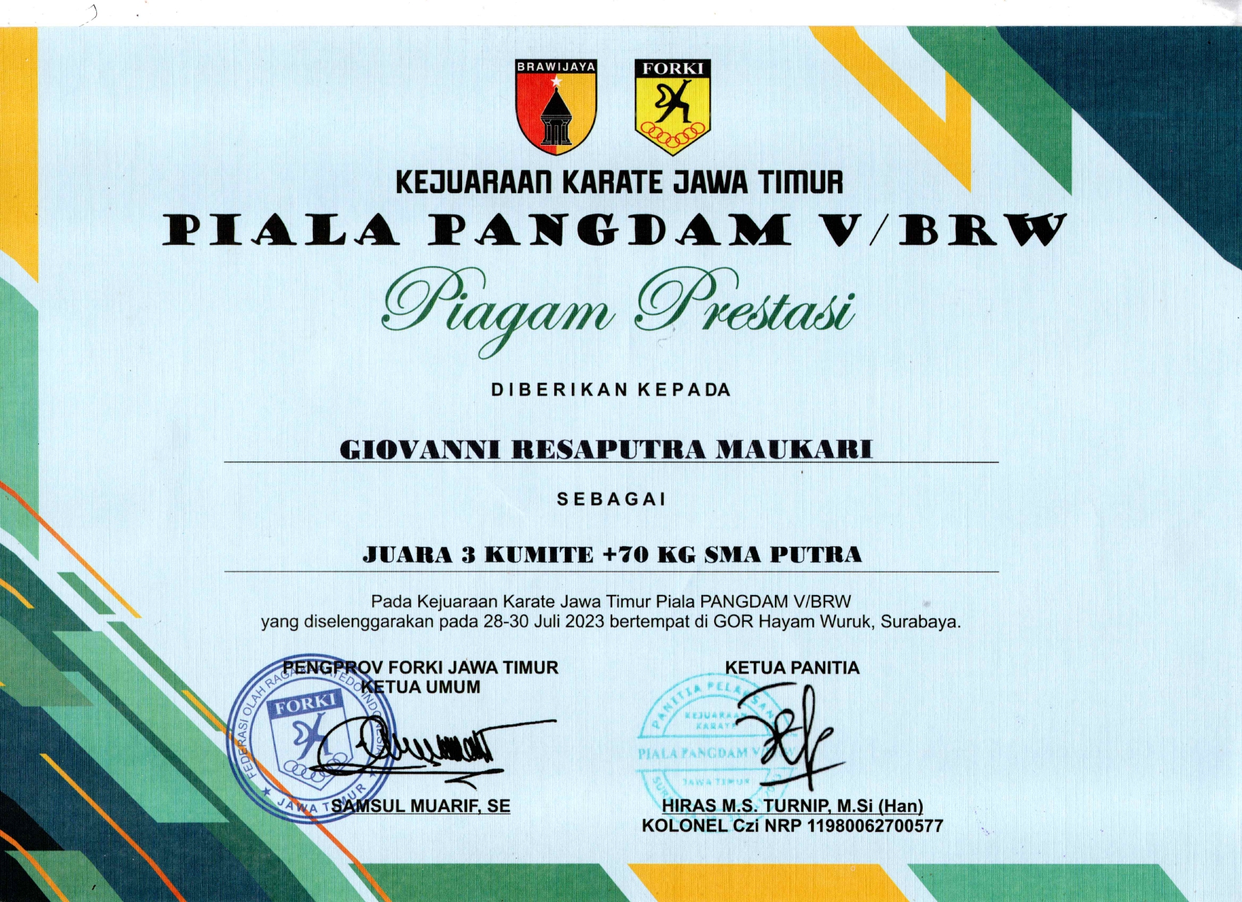 Kejuaraan Karate Jawa Timur Piala PANGDAM V Brawijaya