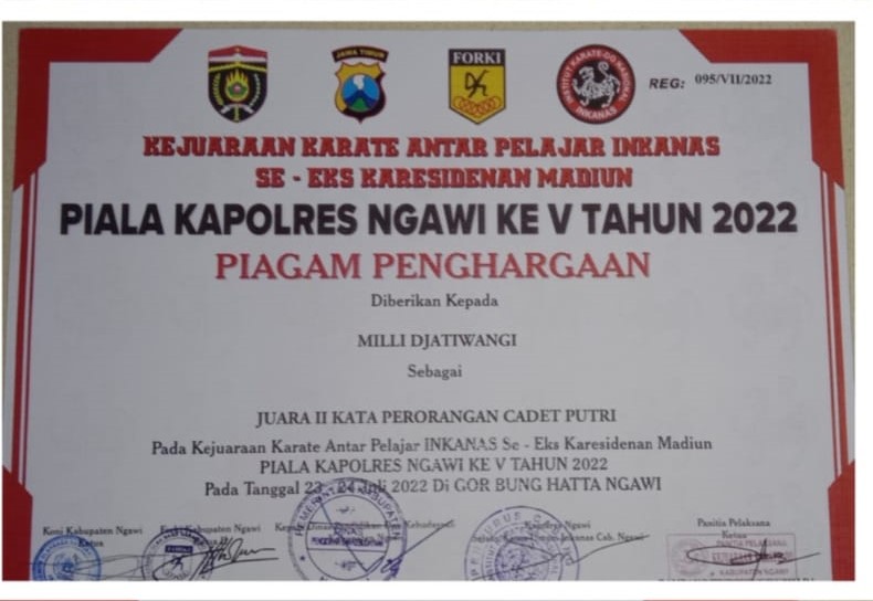 Piala Kapolres Ngawi - Kejuaraan Karate Antar Pelajar Inkanas 