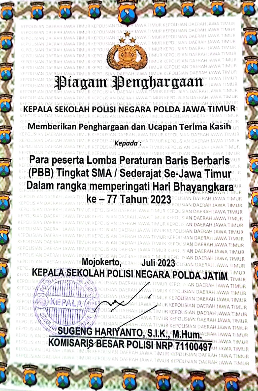 Bidang Lomba [Paskibra] Keterampilan Baris Berbaris (LKBB)