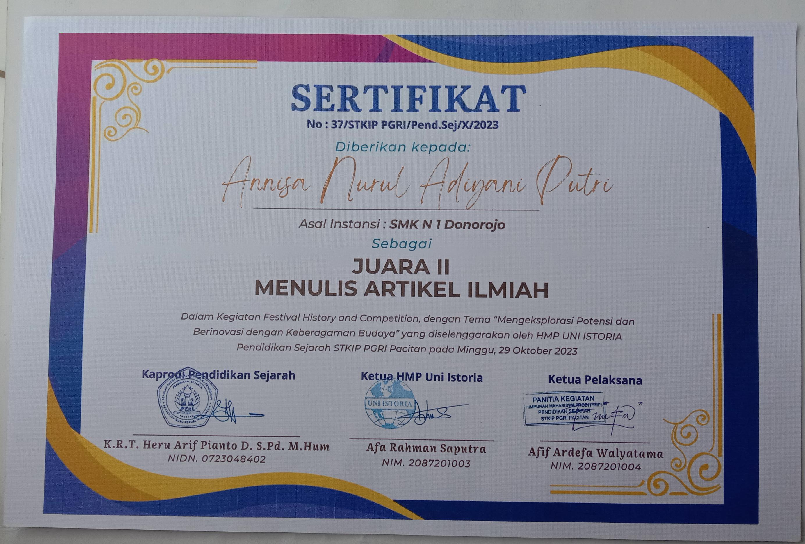 Lomba Menulis Artikel Ilmiah