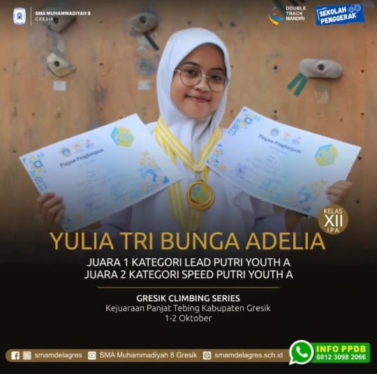 JUARA 2 KATEGORI SPEED PUTRI YOUTH A GRESIK CLIMBING SERIES