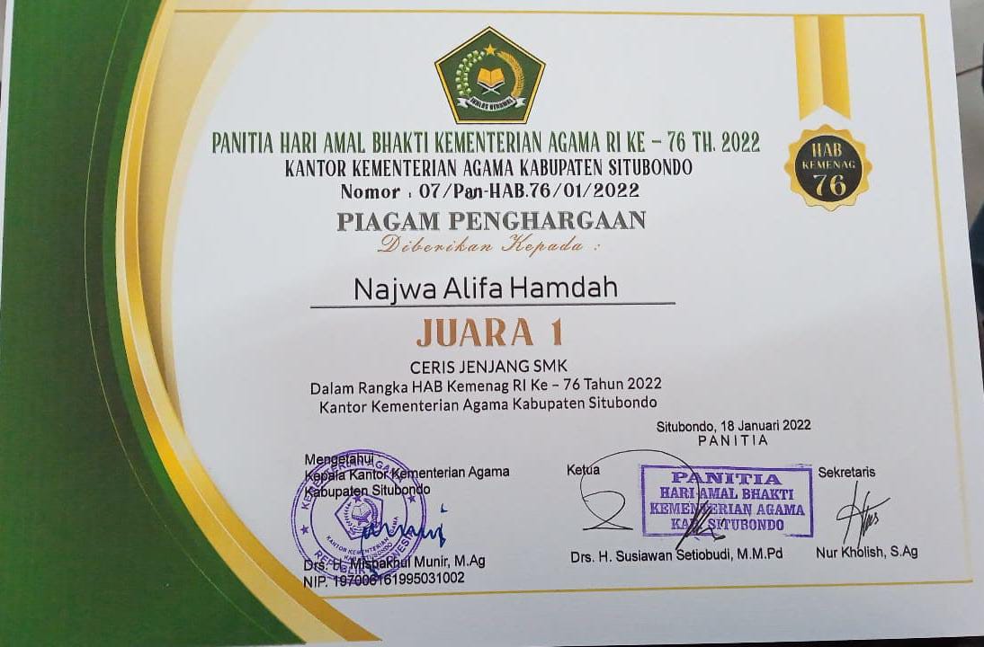 LOMBA CERIS JENJANG SMK DALAM RANGKA HAB KEMENAG RI ke 76 THN 2022