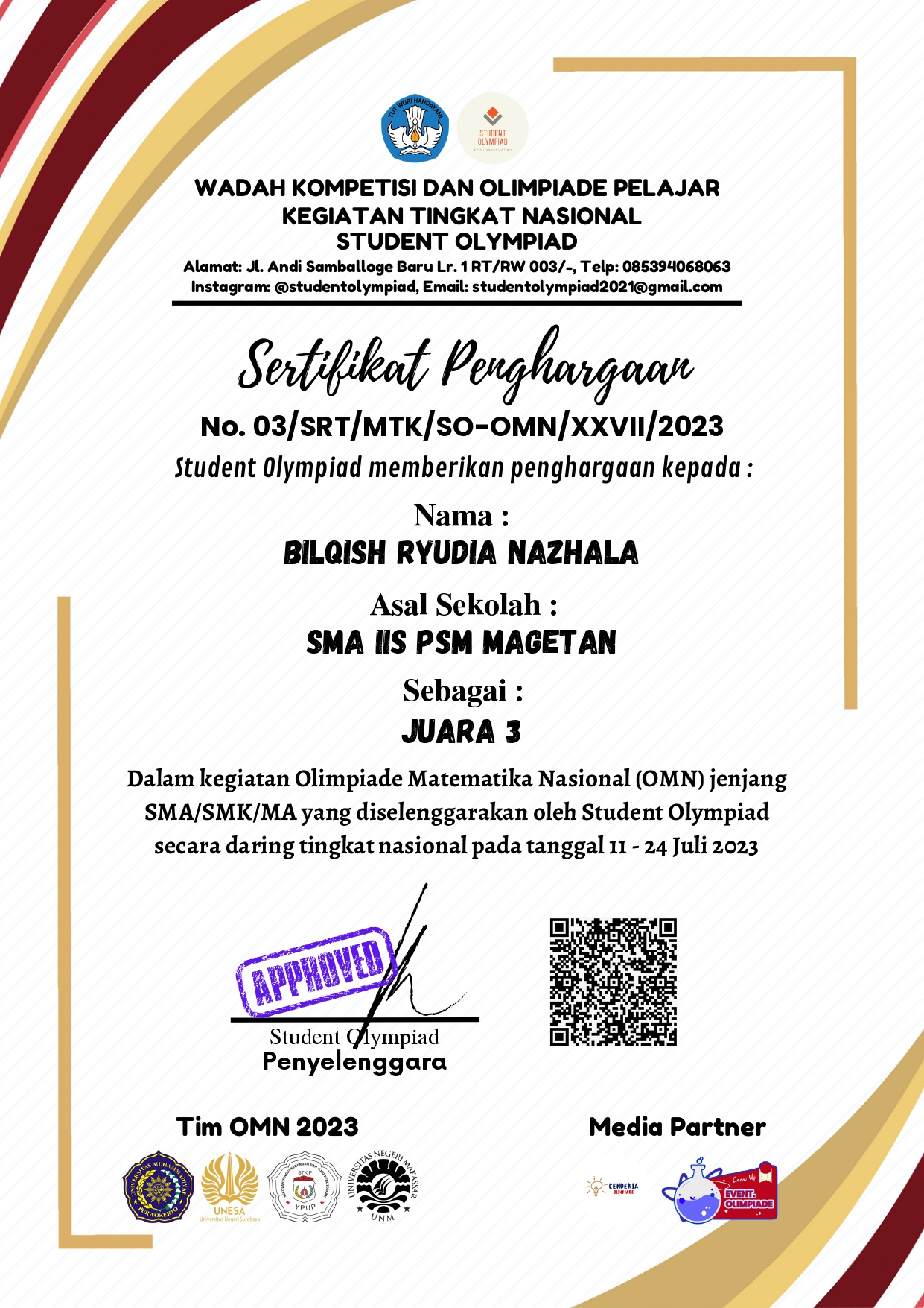 Olimpiade Matematika Nasional jenjang SMA/SMK/MA