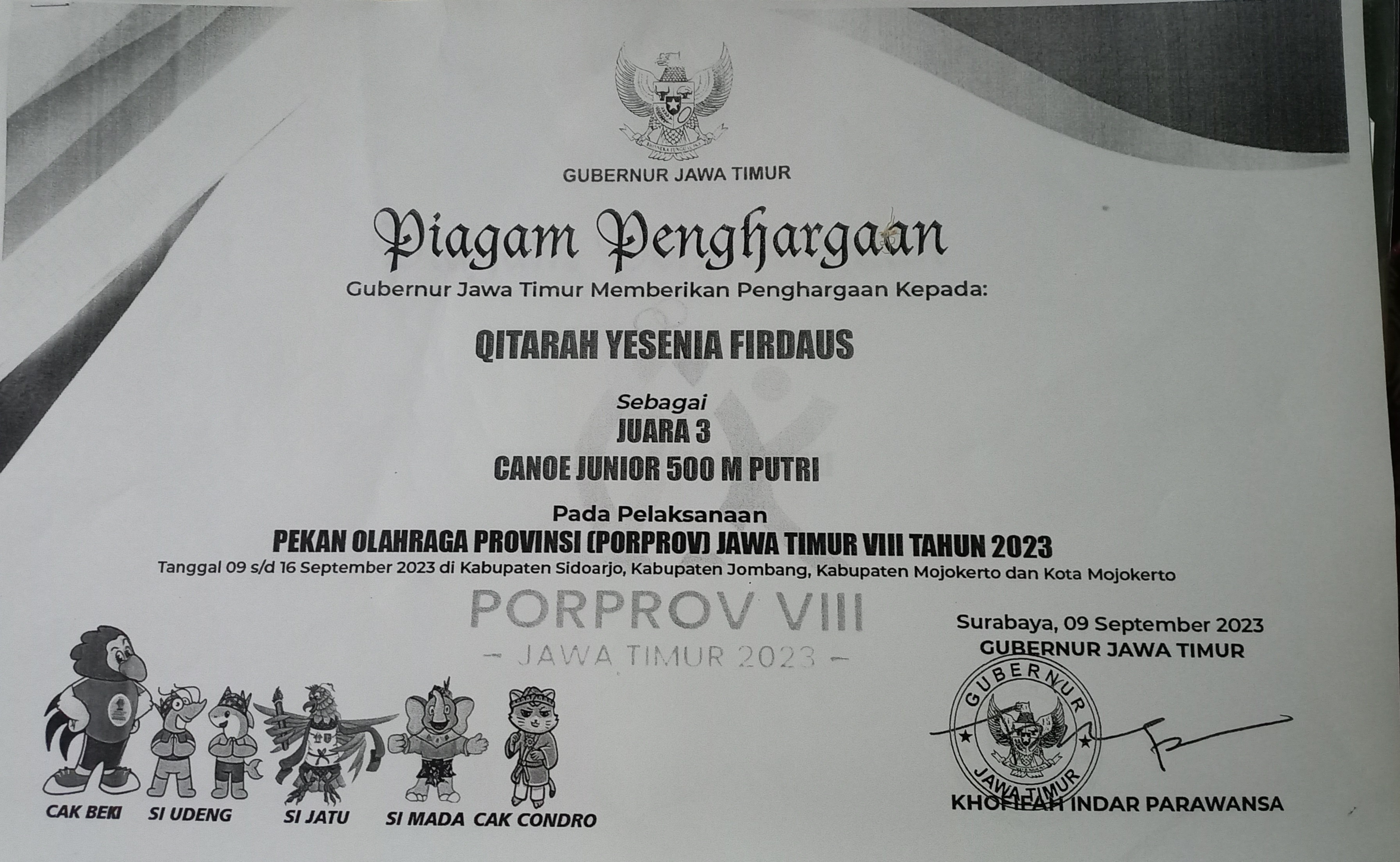 Kejuaraan Dayung Porprov VIII Jawa Timur Tahun 2023