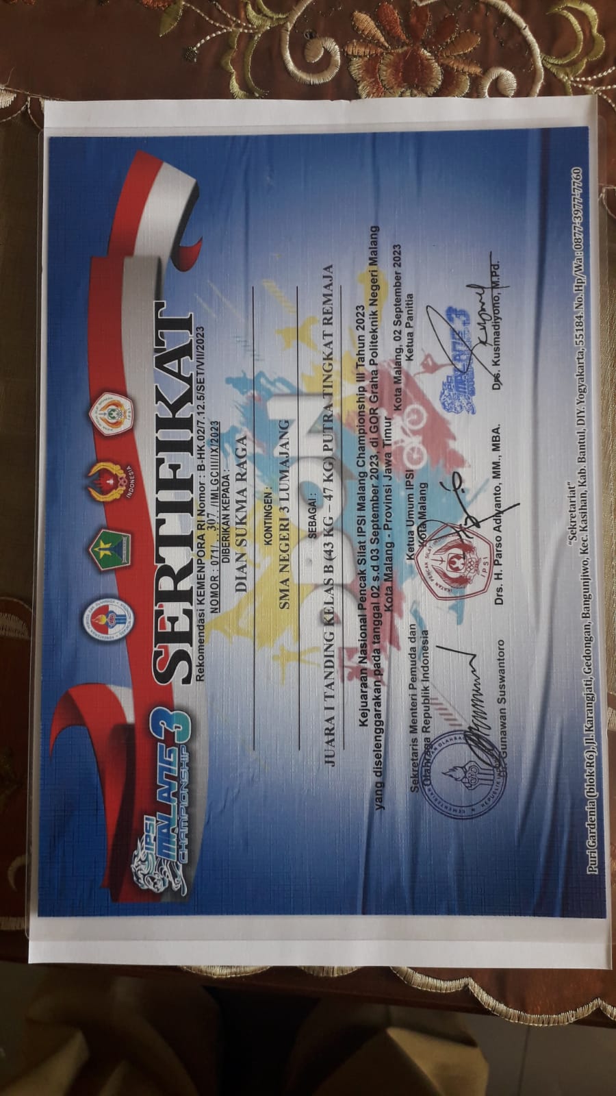 Kejuaraan Nasional Pencak Silat IPSI Malang Championship III Tahun 2023
