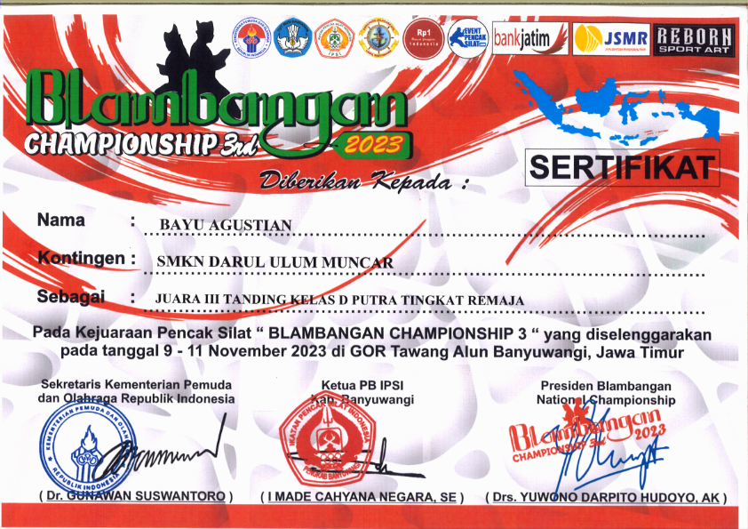 TANDING KELAS D PUTRA  PENCAK SILAT BLAMBANGAN CHAMPIONSHIP