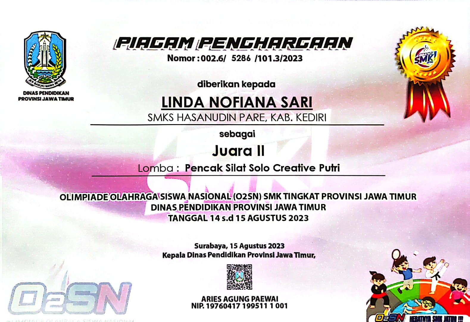 Pencak Silat Solo Creative Putri O2SN SMK TINGKAT PROVINSI JAWA TIMUR