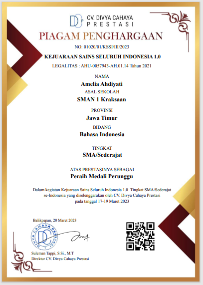 Kejuaraan Sains Seluruh Indonesia 1.0 Bidang Bahasa Indonesia