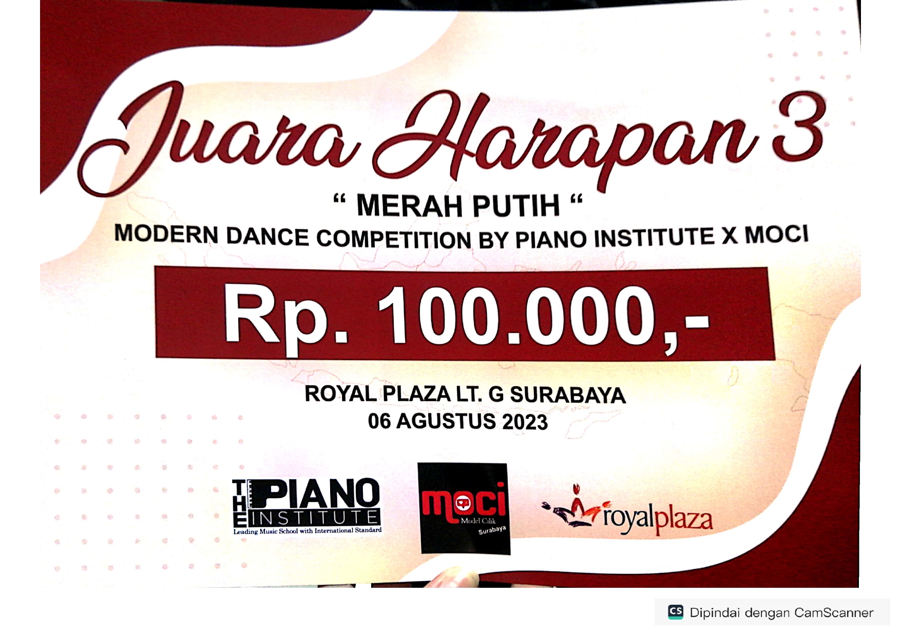 Juara Harapan 3 lomba modern dance Merah Putih Modern Dance Competition