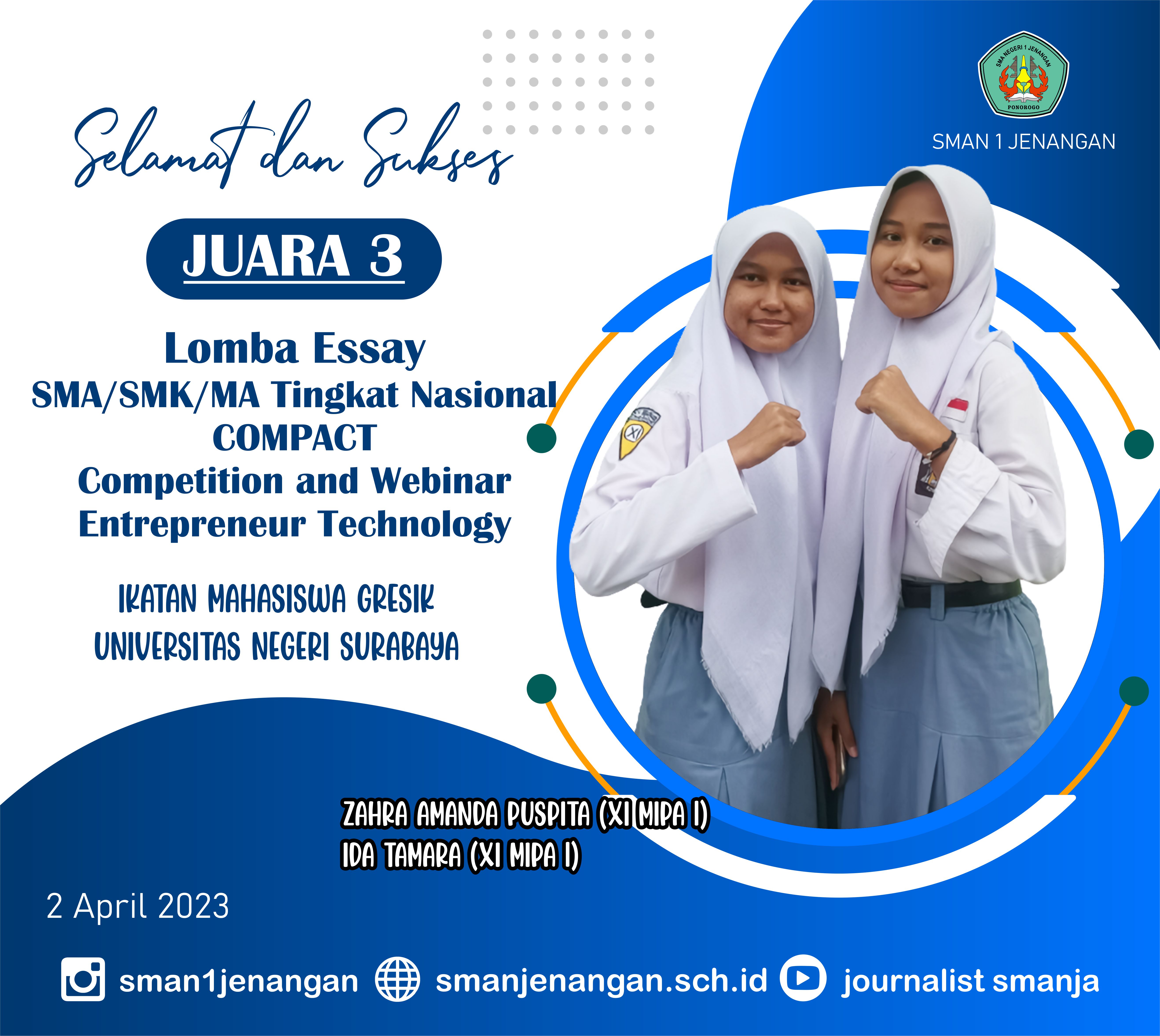  Lomba Essay SMA/SMK/MA Tingkat Nasional Compact Competition and Webinar Entrepreneur Technology