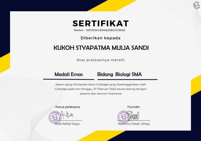 OLIMPIADE SAINS COLLEDGE TINGKAT NASIONAL