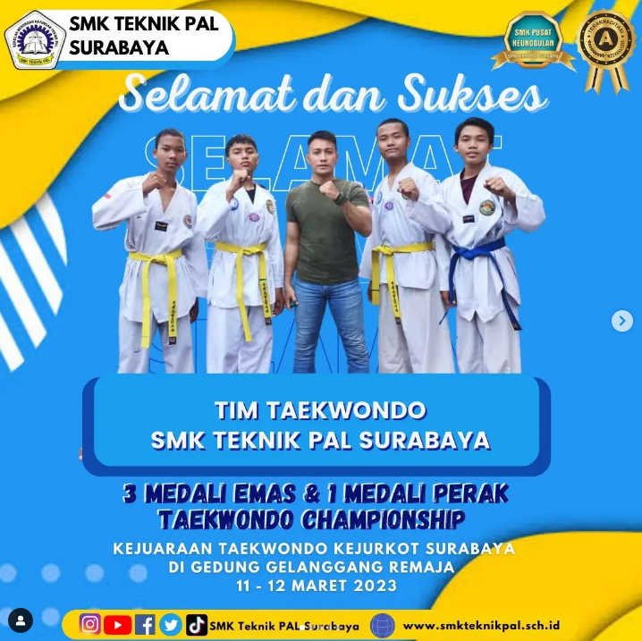 3 Medali Emas dan ! Medali Perak Kejuaraan Taekwondo Kota Surabaya