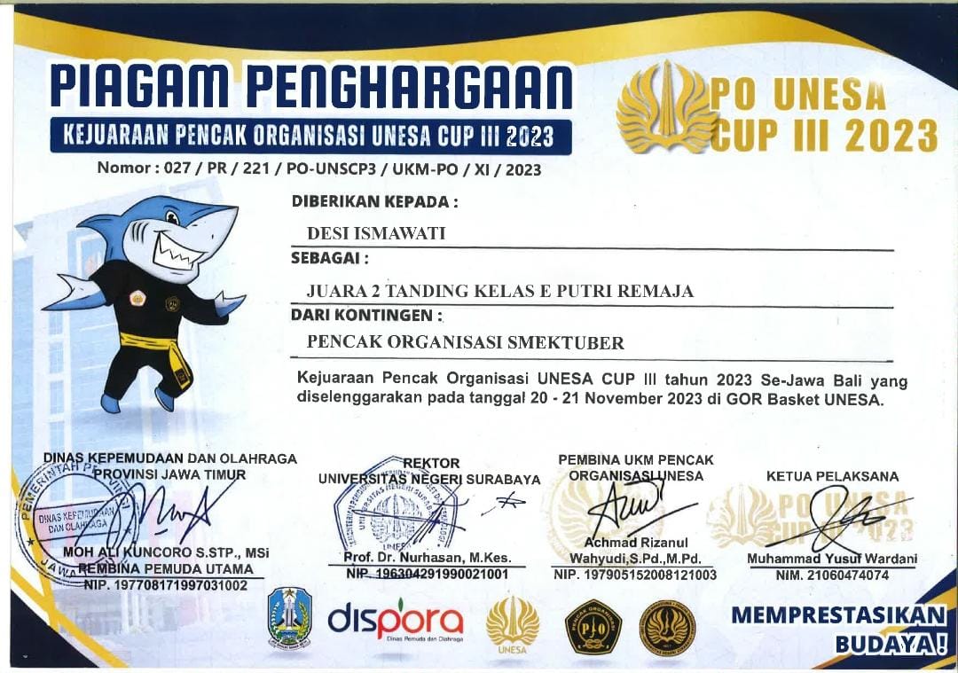 Kejuaraan Pencak Organisasi UNESA CUP III Tahun 2023 Se-Jawa Bali