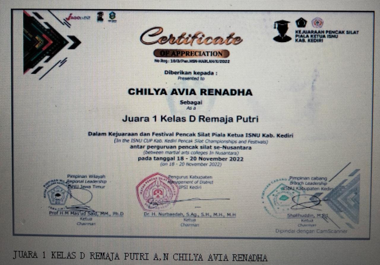 KEJUARAAN PENCAK SILAT LERENG KELUTCHAMPIONSHIP 2022