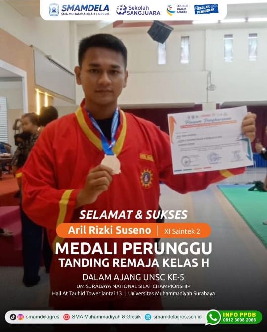 MEDALI PERUNGGU TANDING REMAJA KELAS H DALAM AJANG UNSC KE-5 UM SURABAYA NATIONAL SILAT CHAMPIONSHIP