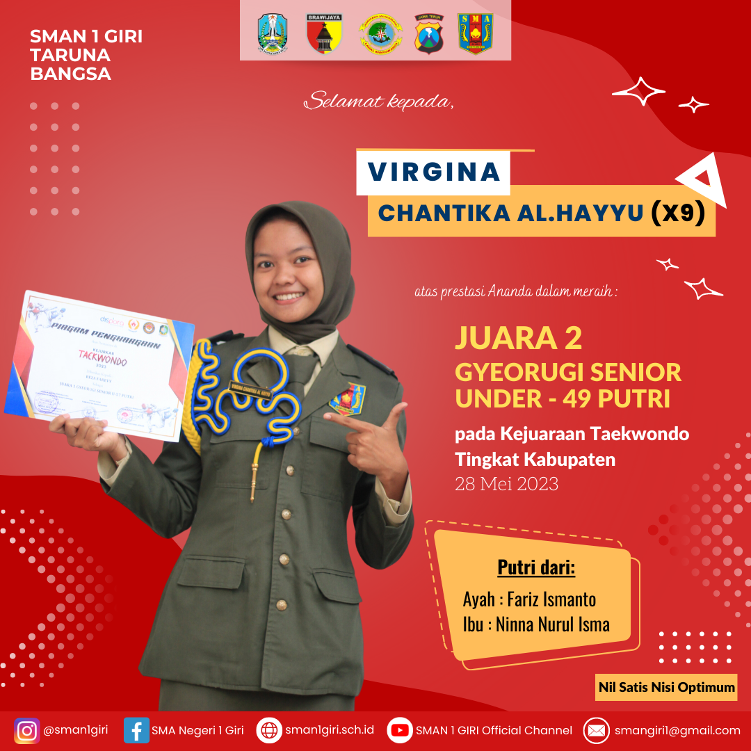 JUARA 2 GYEORUGI SENIOR O-49 PUTRI TAEKWONDO