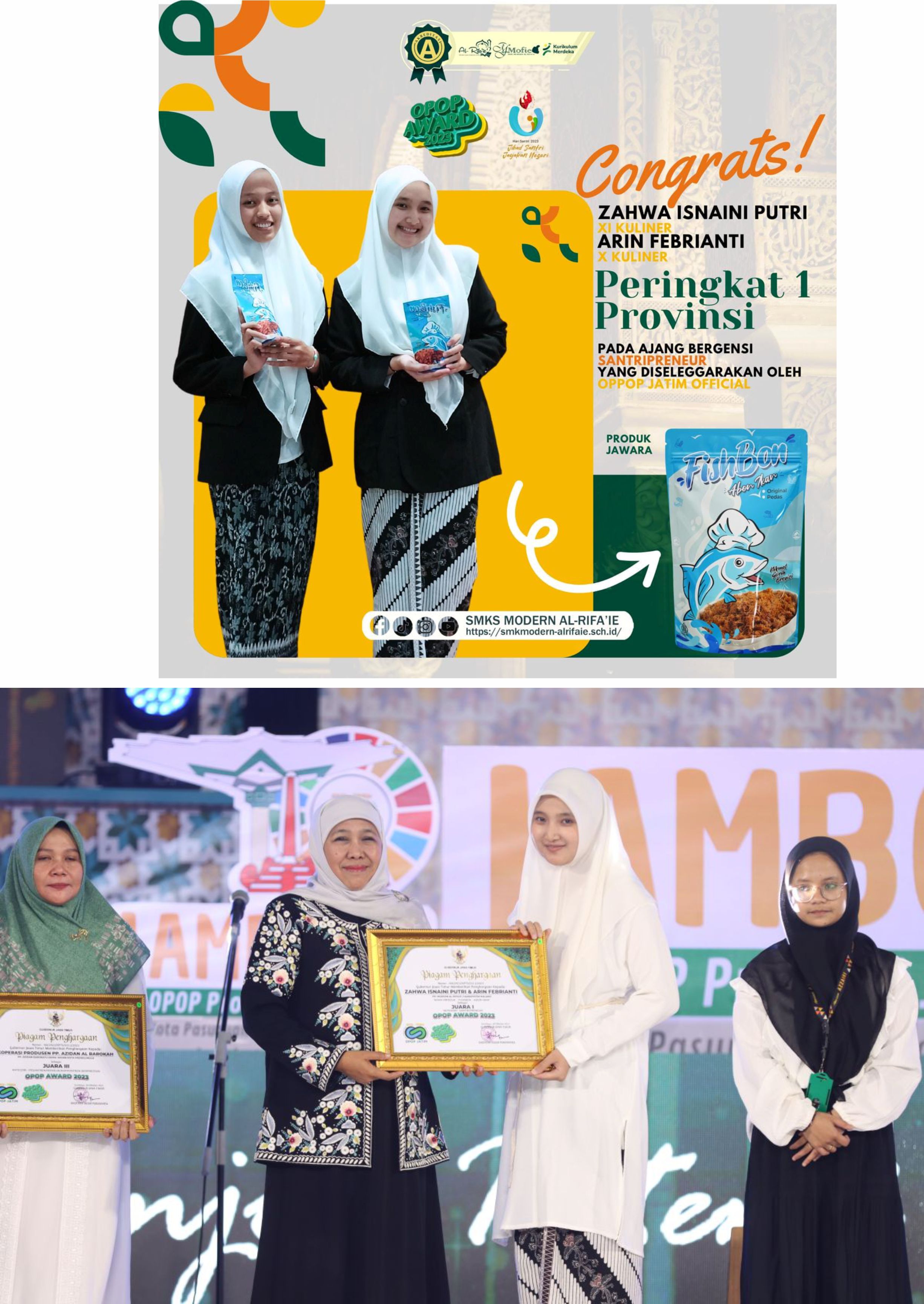 Juara 1 Lomba Inovasi Bisnis Santripreneur OPOP Jawa Timur 2023