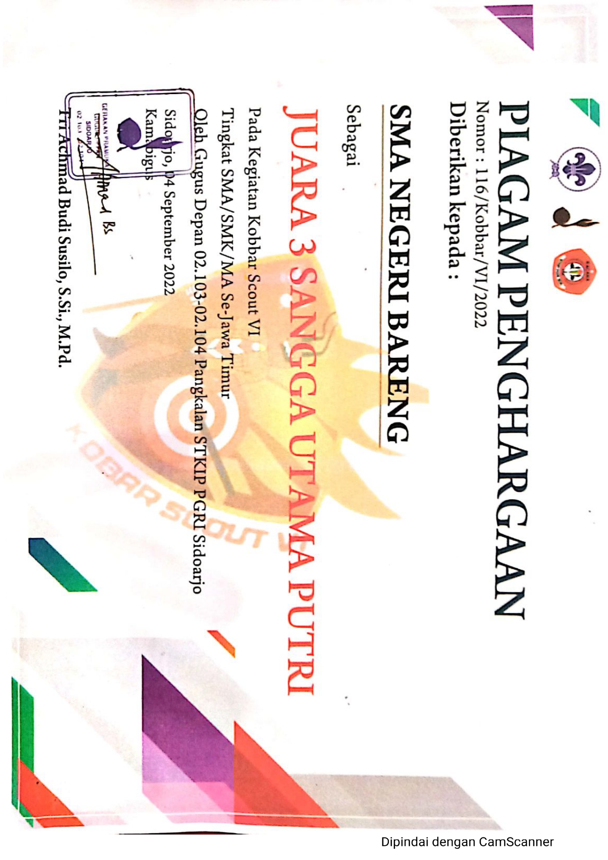 Sangga Utama putri Kobbar Scout