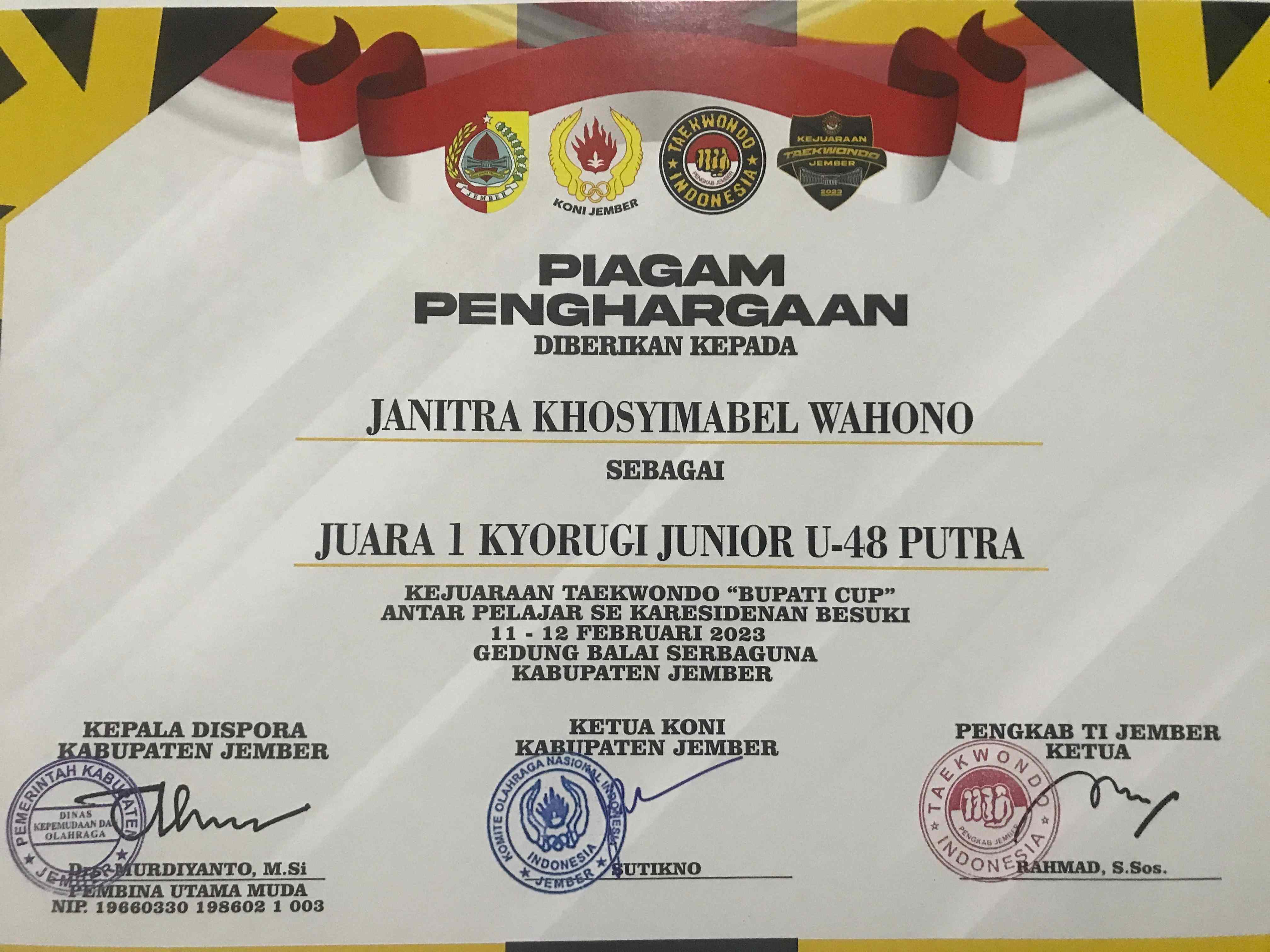 Kejuaraan Taekwondo Antar Pelajar Se Karesidenan Besuki