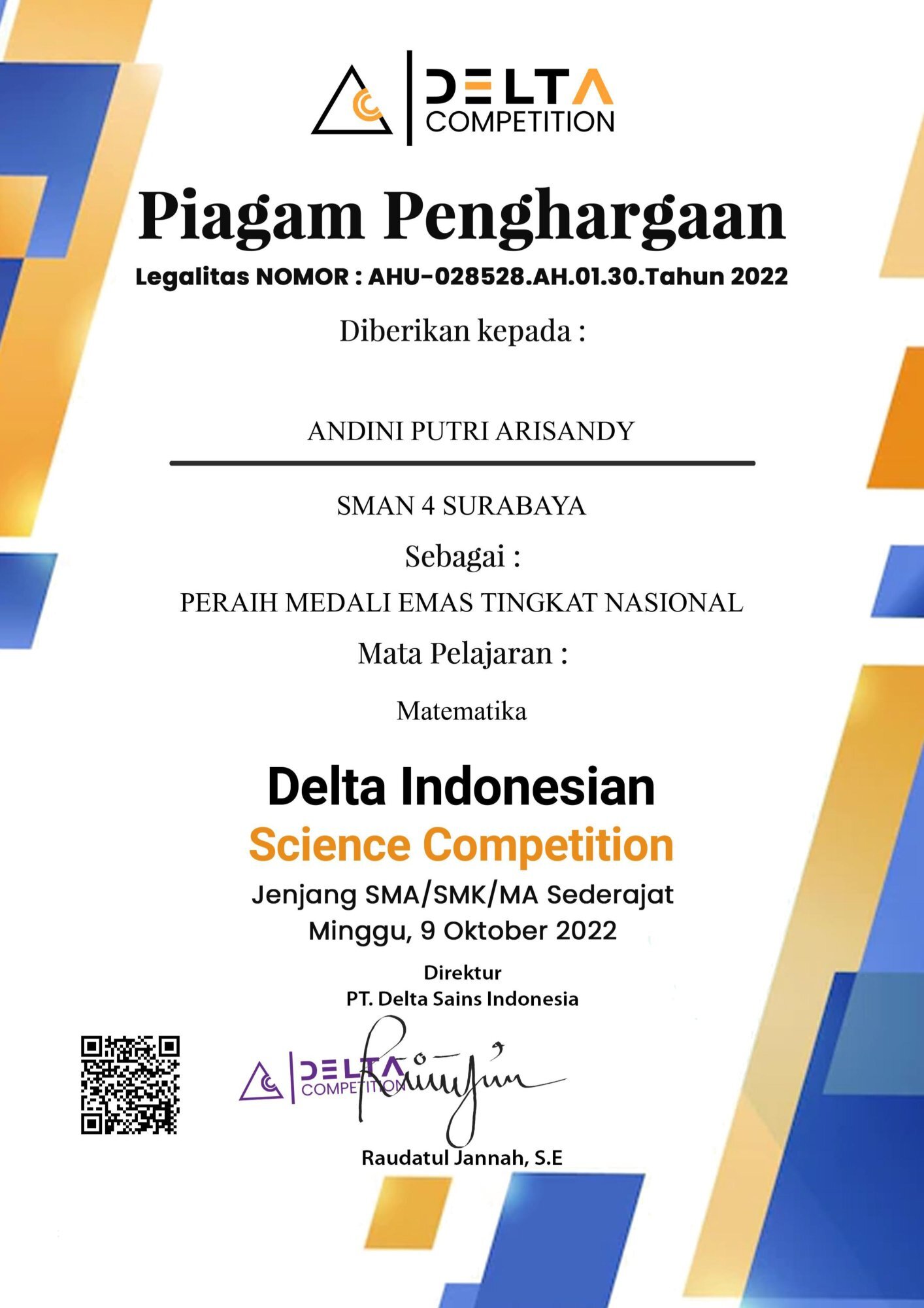 Delta Indonesian Science Competition