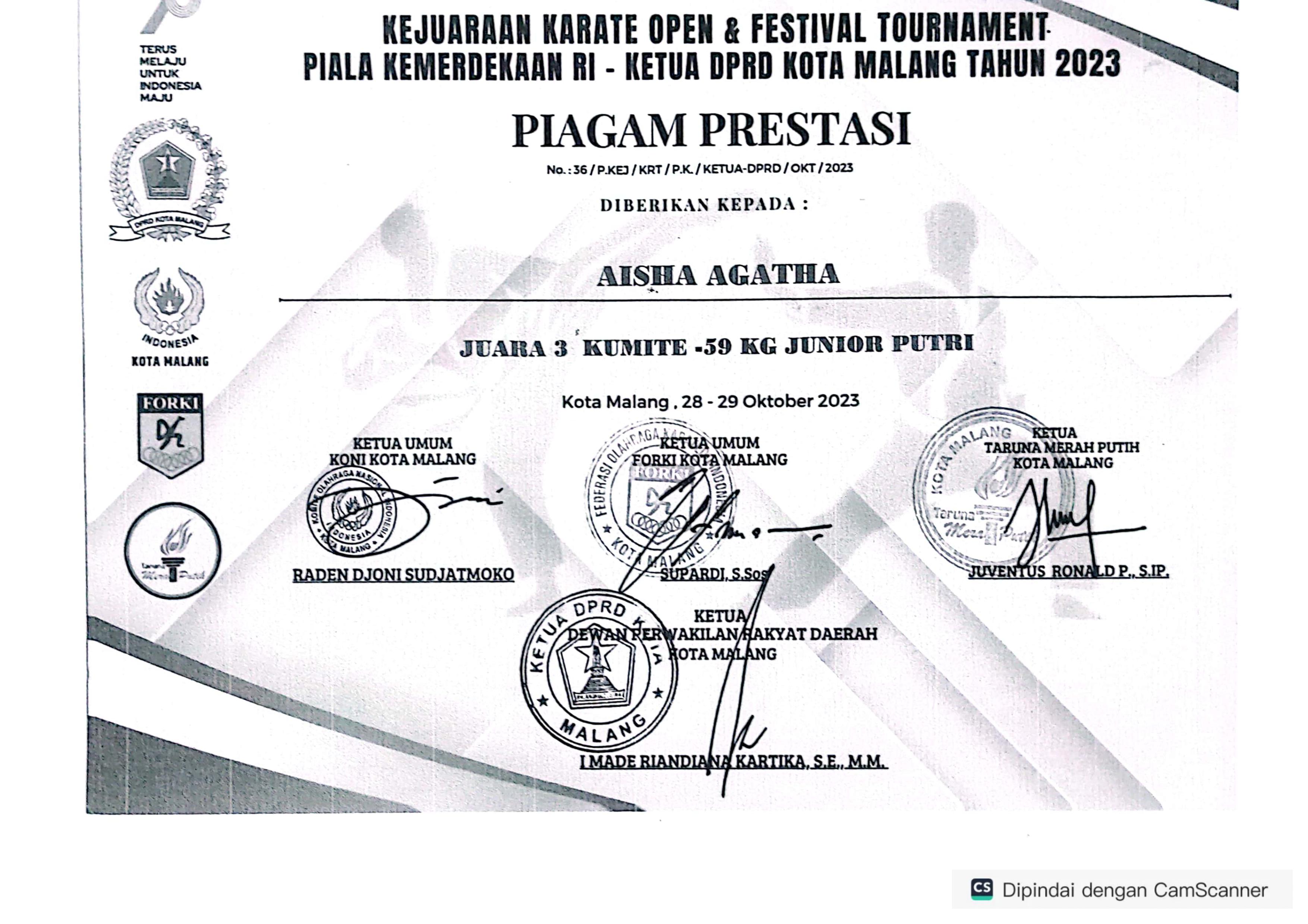 Kejuaraan Karate Open & Festival Tournament Piala Kemerdekaan RI