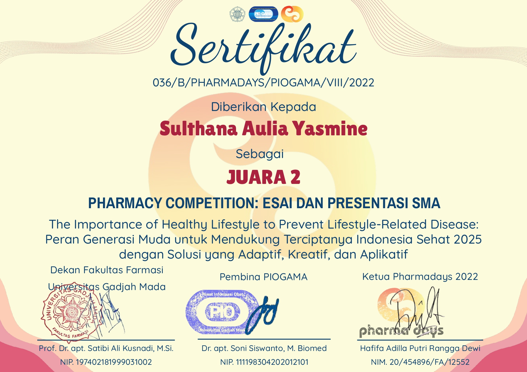 LOMBA PHARMACY COMPETITION ESAI DAN PRESENTASI SMA