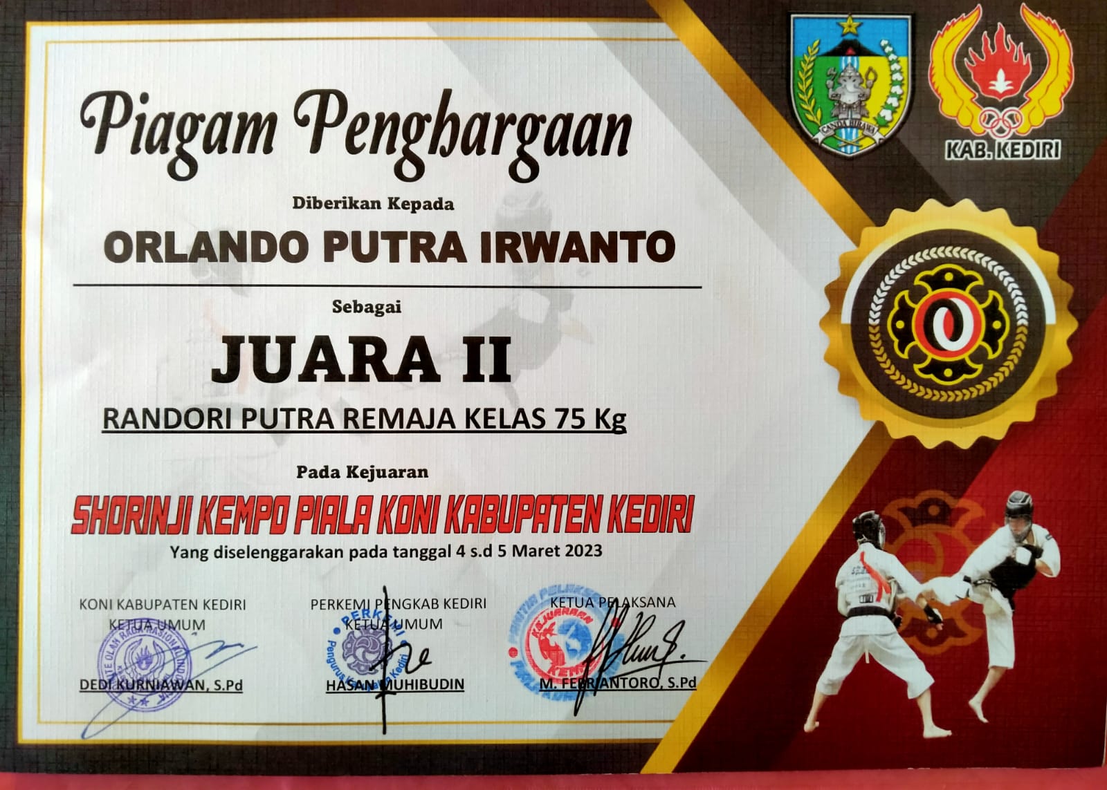 SHORINJI KEMPO PIALA KONI KABUPATEN KEDIRI 