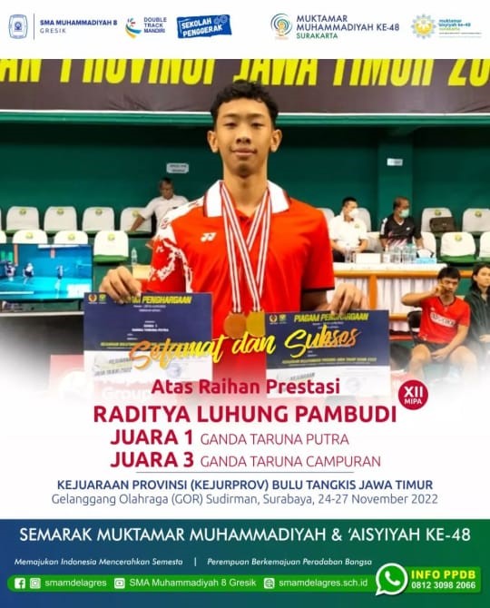 JUARA 1 GANDA TARUNA PUTRA KEJUARAAN PROVINSI BULU TANGKIS JAWA TIMUR 