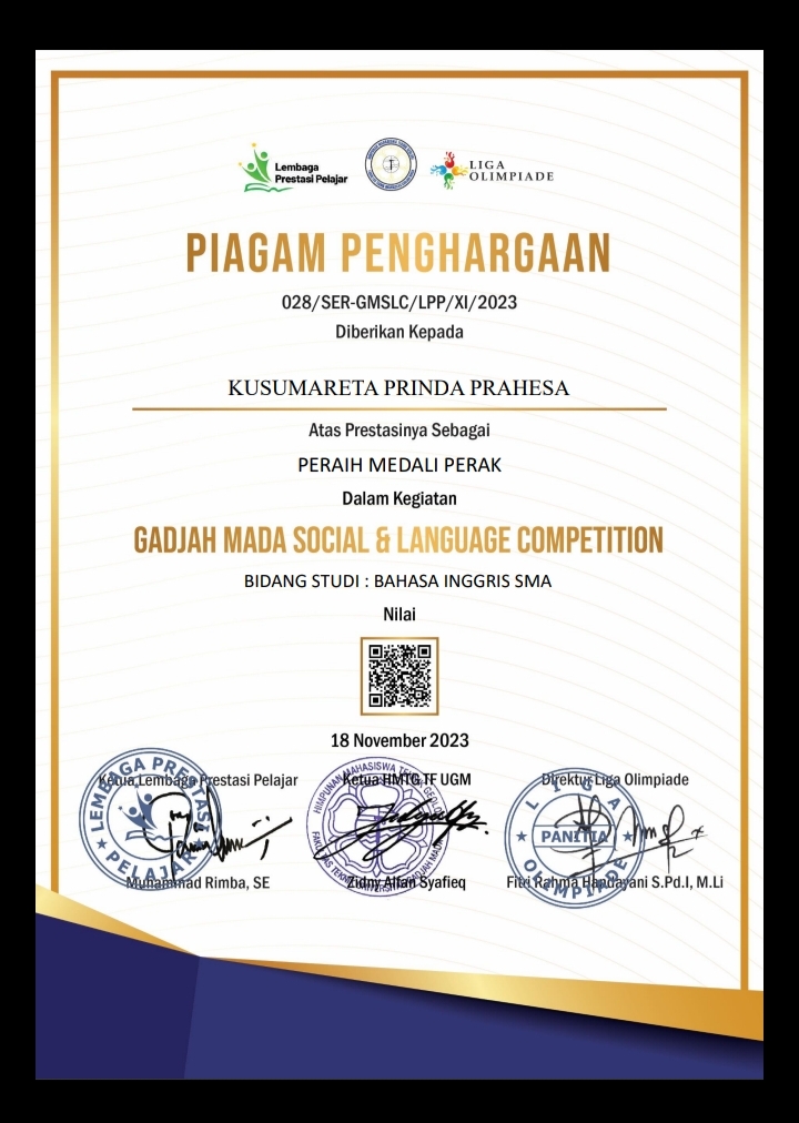 Gadjah Mada Social dan Language Competition Bidang Bahasa Inggris