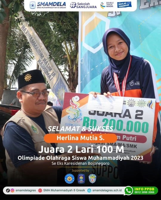 JUARA 2 LARI 100M OLIMPIADE OLAHRAGA SISWA MUHAMMADIYAH 2023