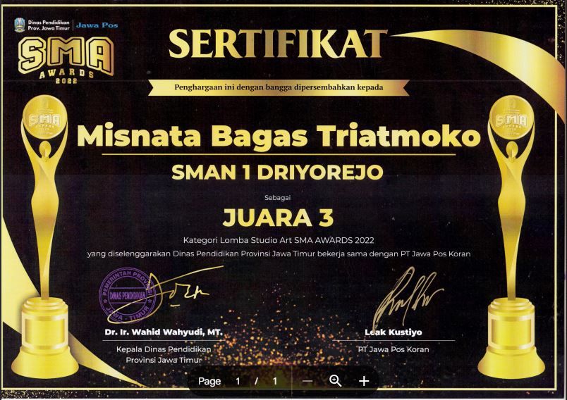 Juara 3 - STUDIO ART (SMA AWARD JATIM 2022)