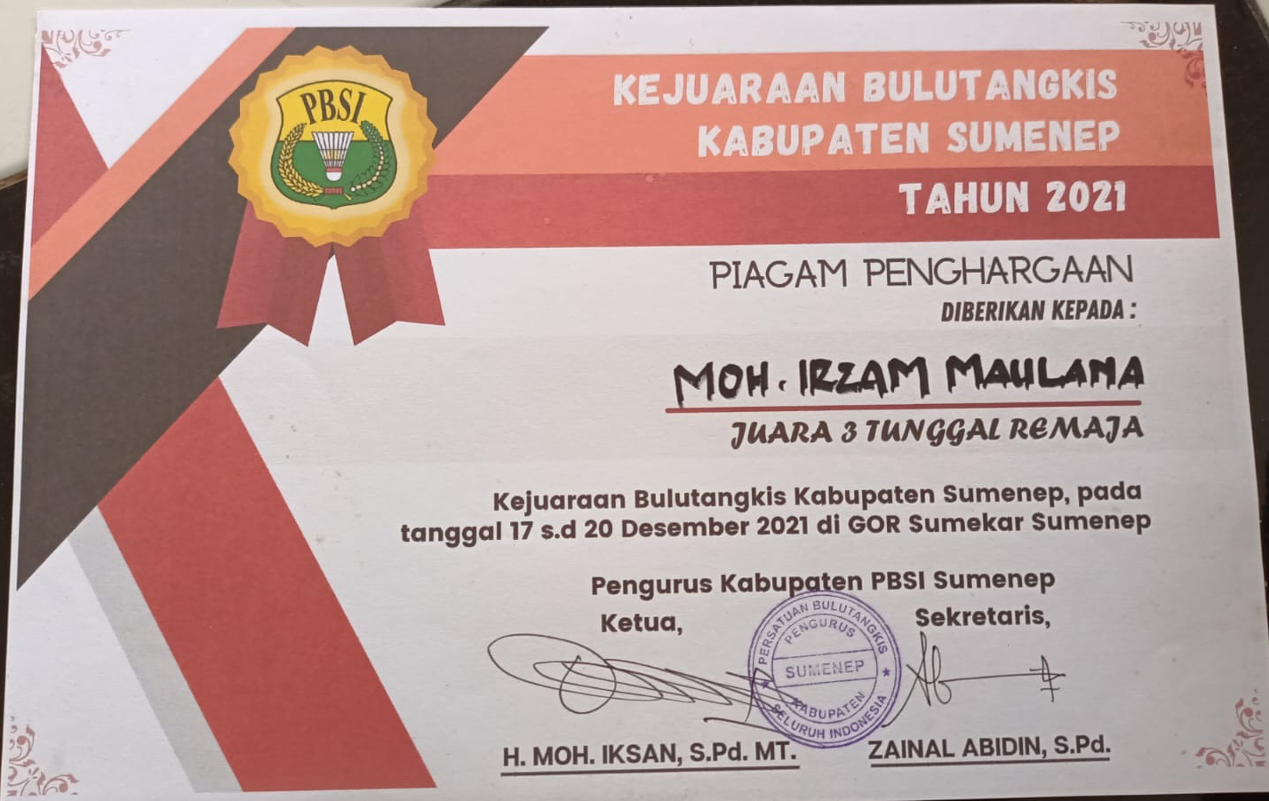 KEJUARAAN BULU TANGKIS KABUPATEN SUMENEP