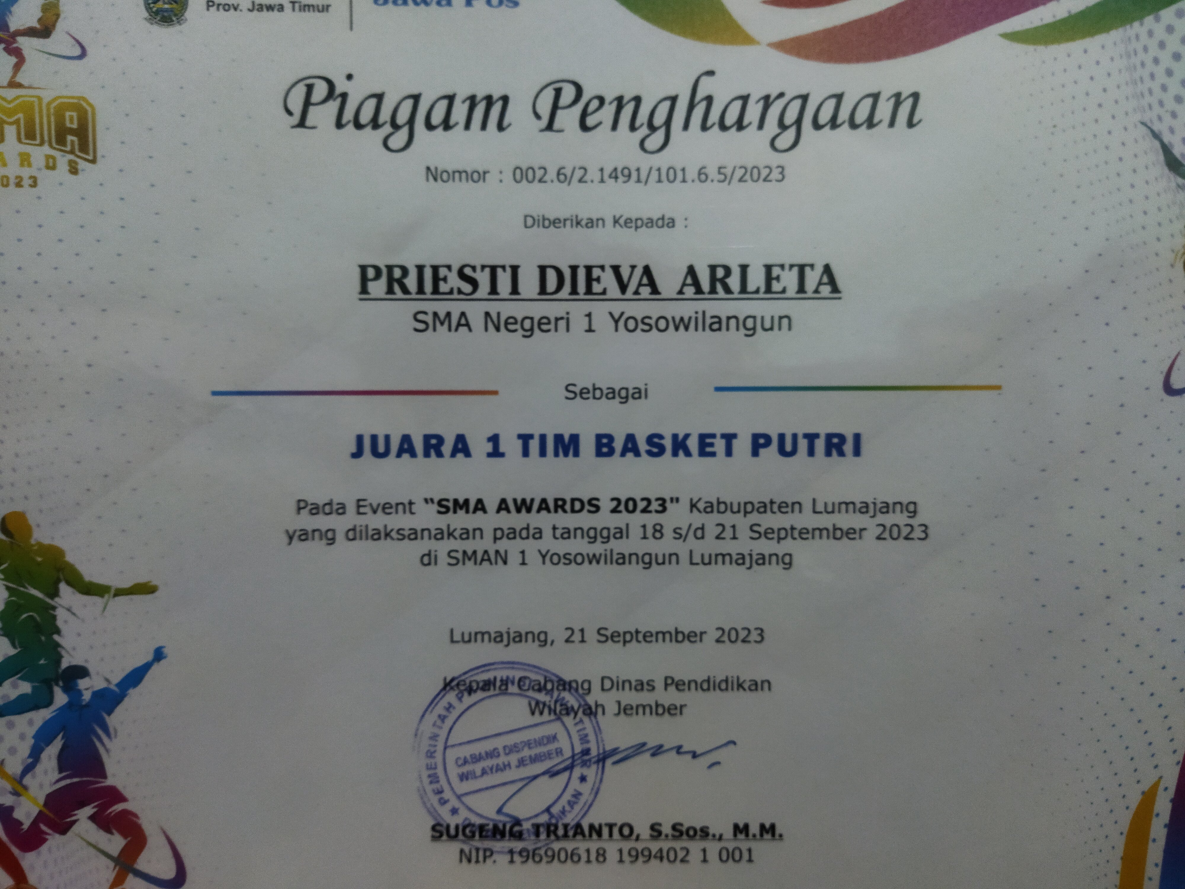 SMA AWARDS 2023 BASKET PUTRI