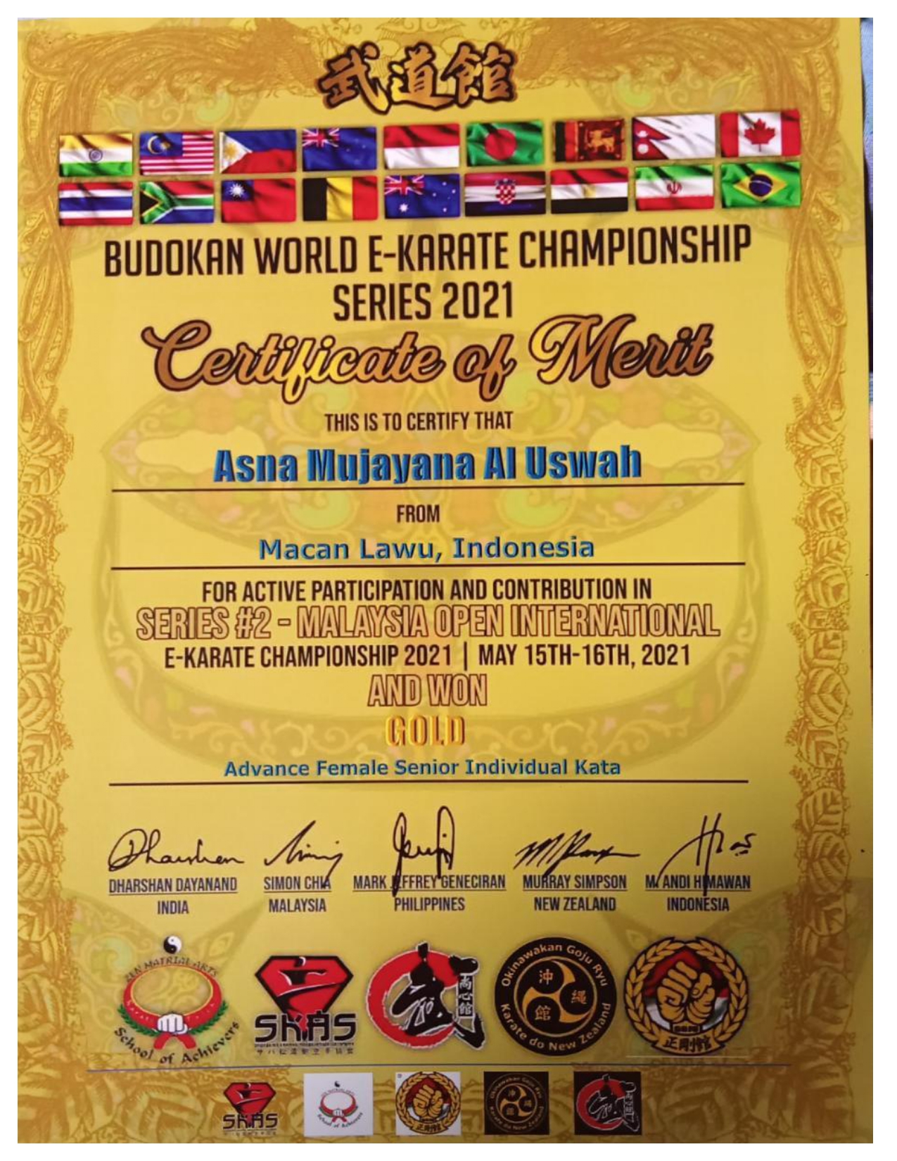 Budokan World E-Karate Championship Series 2 - Malaysia Open International