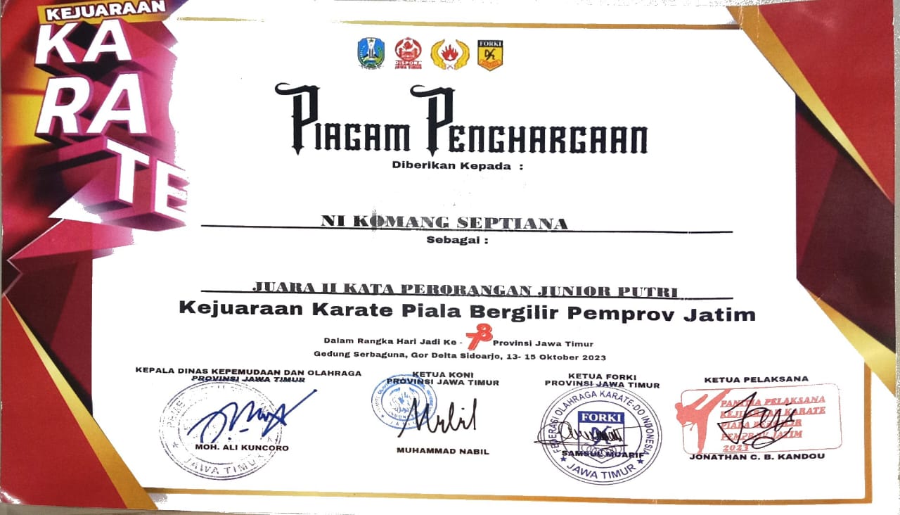 Kejuaraan Karate Piala Bergilir Pemprov Jatim