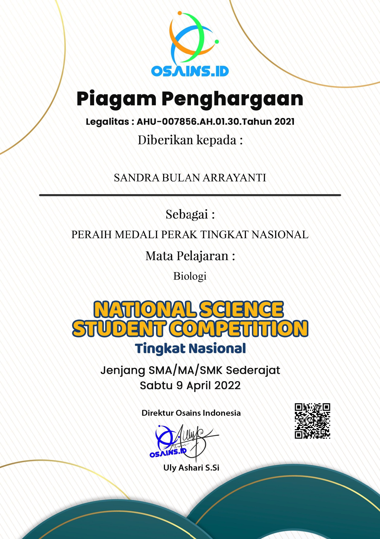 NATIONAL SCIENCE STUDENT COMPETITION (NSSC)